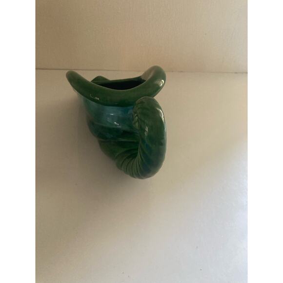 Mid Century XL Royal Haeger Glazed Ceramic Cornacupia Green Planter - Picture 5 of 6